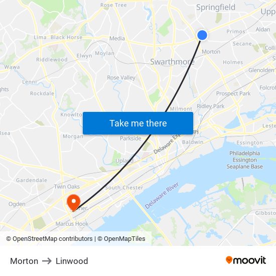 Morton to Linwood map