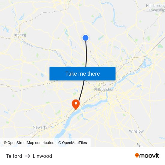 Telford to Linwood map