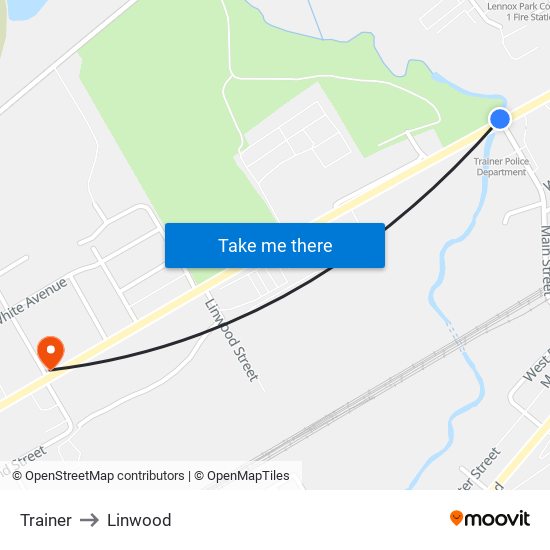 Trainer to Linwood map