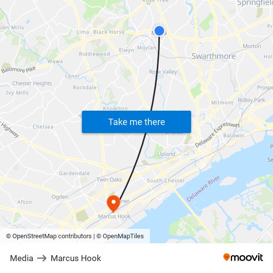 Media to Marcus Hook map