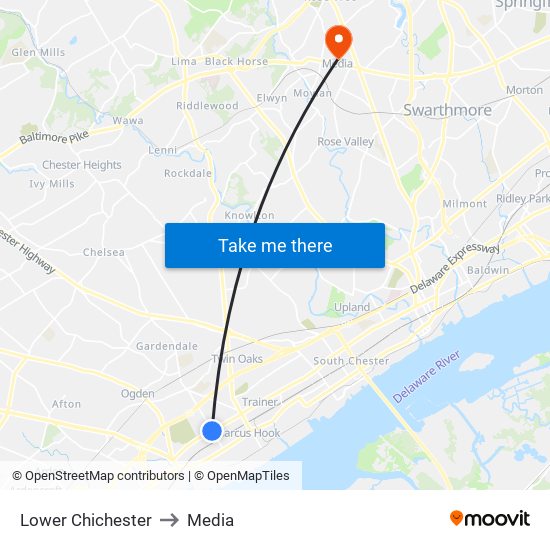 Lower Chichester to Media map