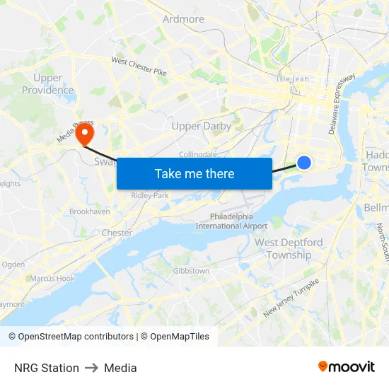 NRG Station to Media map