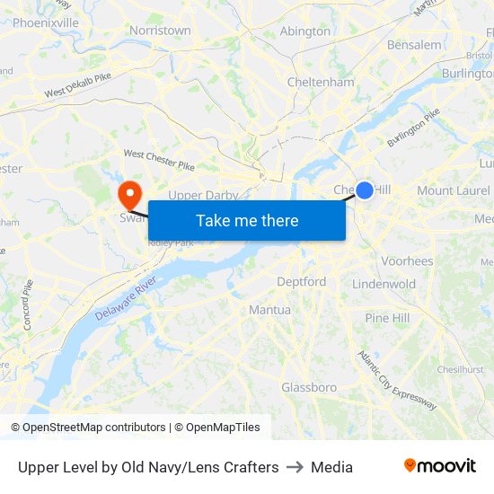 Upper Level by Old Navy/Lens Crafters to Media map