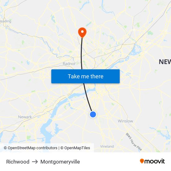 Richwood to Montgomeryville map