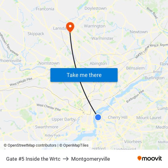 Gate #5 Inside the Wrtc to Montgomeryville map