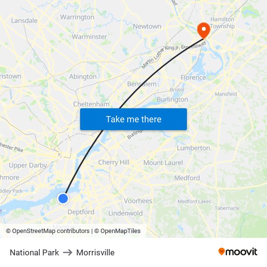 National Park to Morrisville map