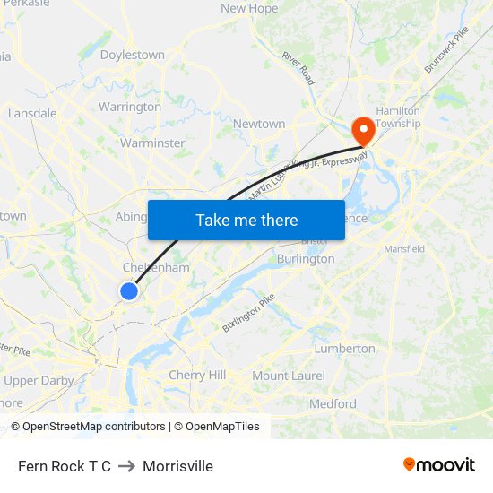 Fern Rock T C to Morrisville map