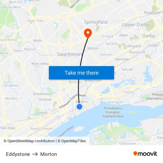 Eddystone to Morton map