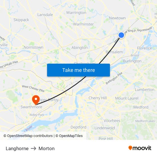 Langhorne to Morton map