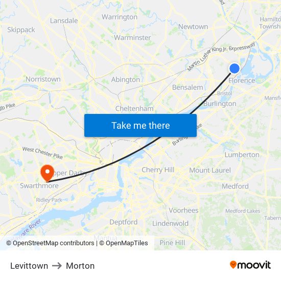 Levittown to Morton map