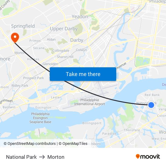 National Park to Morton map