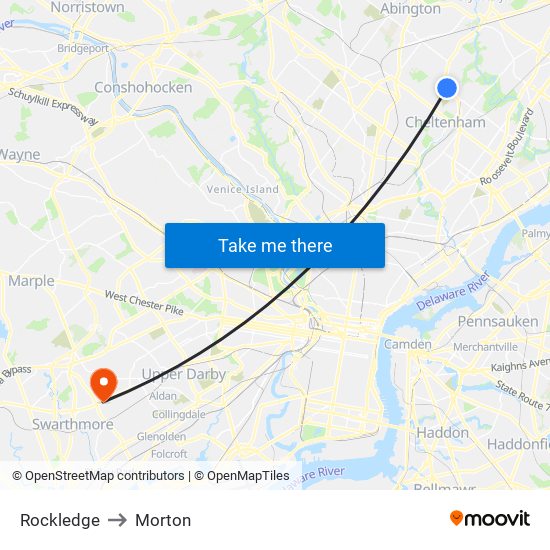 Rockledge to Morton map