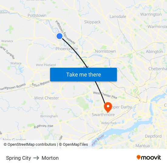 Spring City to Morton map