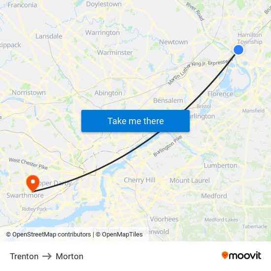 Trenton to Morton map