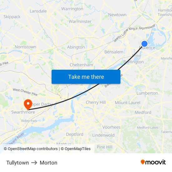 Tullytown to Morton map