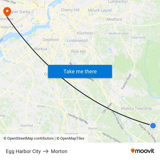 Egg Harbor City to Morton map