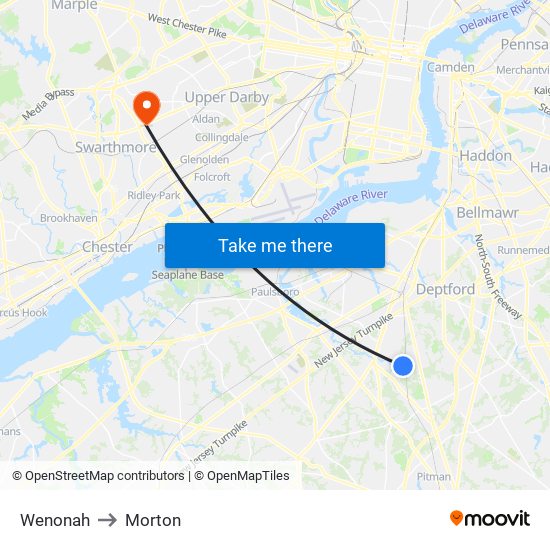 Wenonah to Morton map