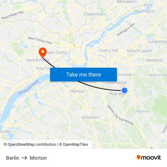 Berlin to Morton map