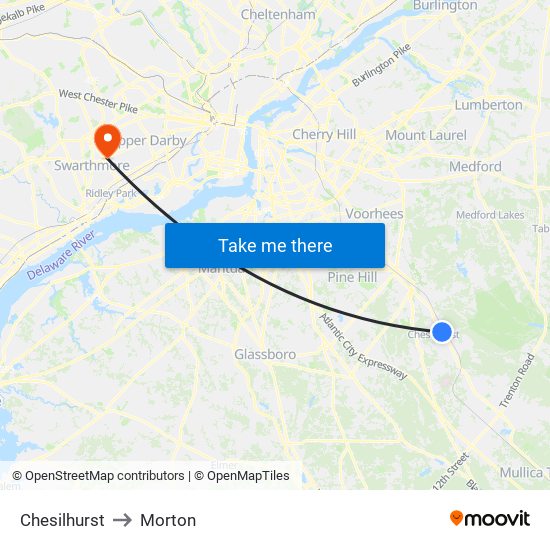 Chesilhurst to Morton map