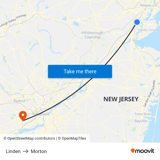 Linden to Morton map