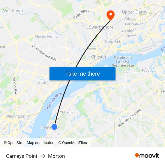 Carneys Point to Morton map