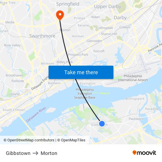 Gibbstown to Morton map