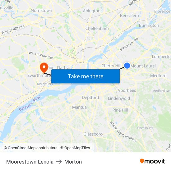 Moorestown-Lenola to Morton map