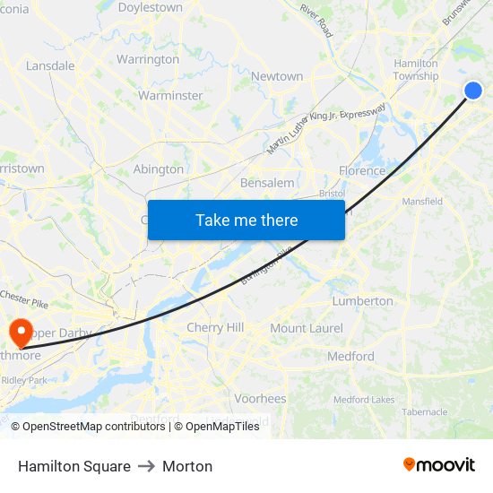 Hamilton Square to Morton map