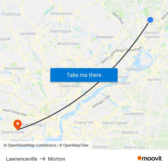 Lawrenceville to Morton map