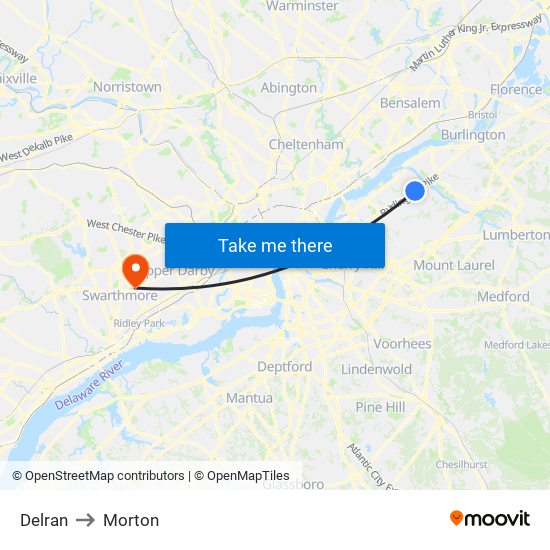 Delran to Morton map