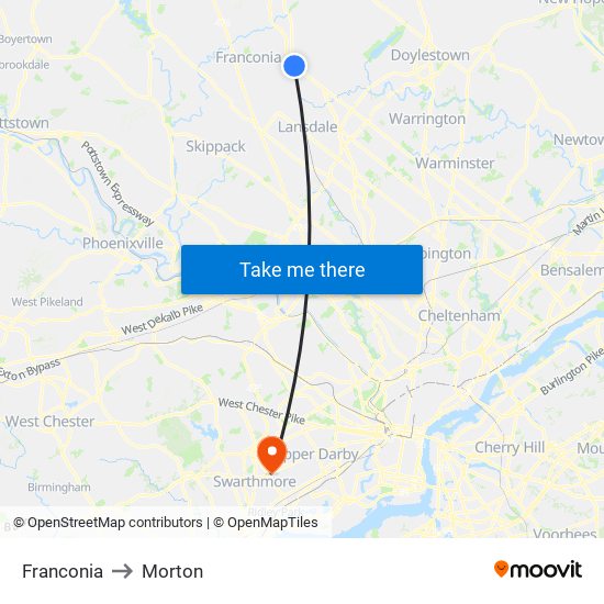 Franconia to Morton map