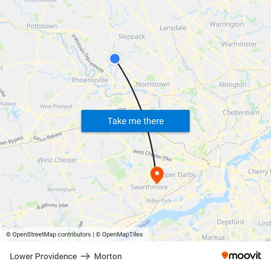 Lower Providence to Morton map