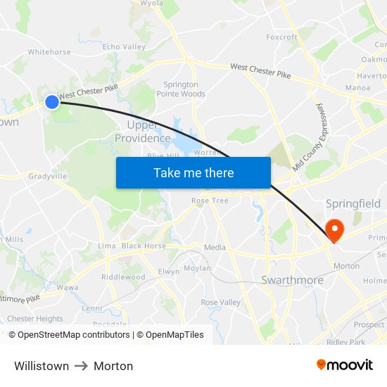 Willistown to Morton map