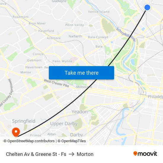 Chelten Av & Greene St - Fs to Morton map