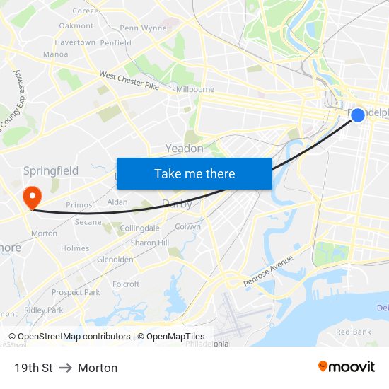 19th St to Morton map