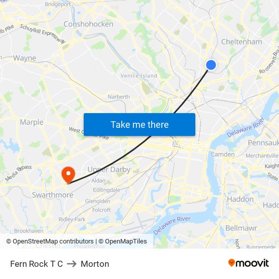 Fern Rock T C to Morton map