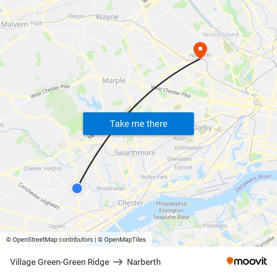 Village Green-Green Ridge to Narberth map