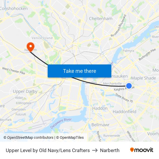 Upper Level by Old Navy/Lens Crafters to Narberth map