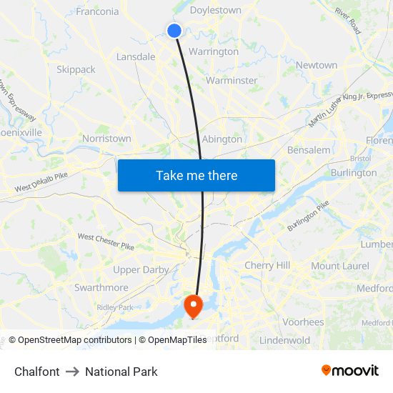 Chalfont to National Park map