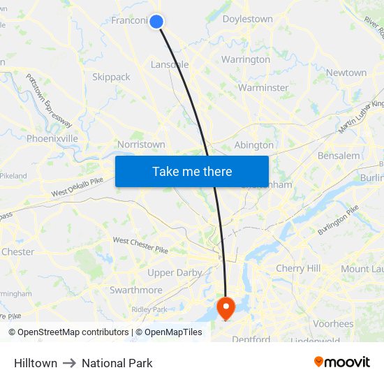 Hilltown to National Park map