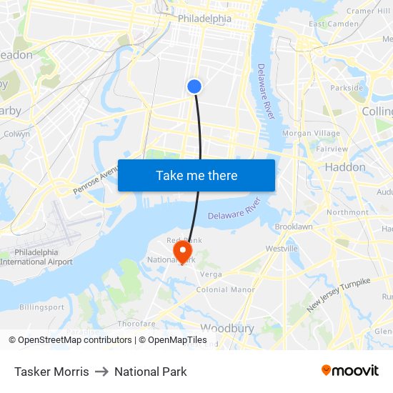 Tasker Morris to National Park map