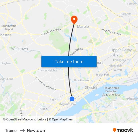Trainer to Newtown map