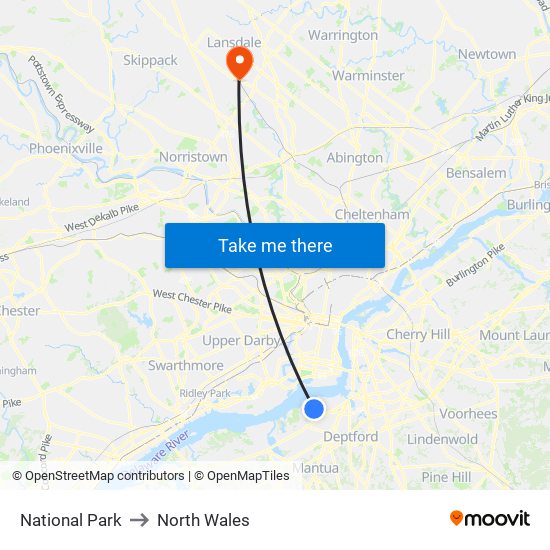 National Park to North Wales map