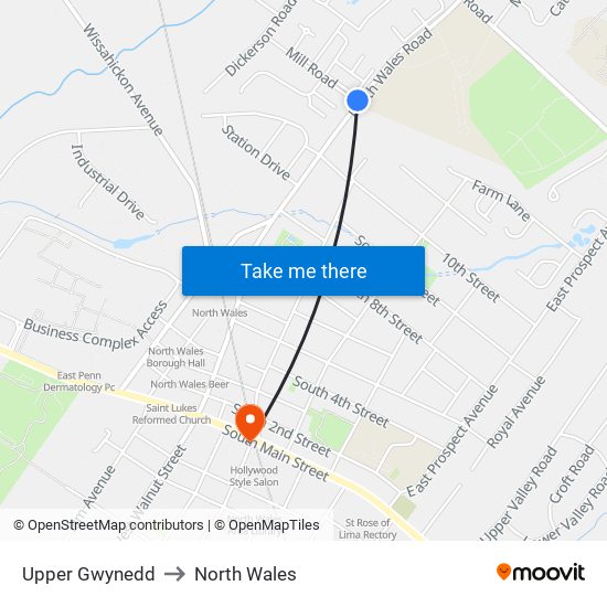 Upper Gwynedd to North Wales map