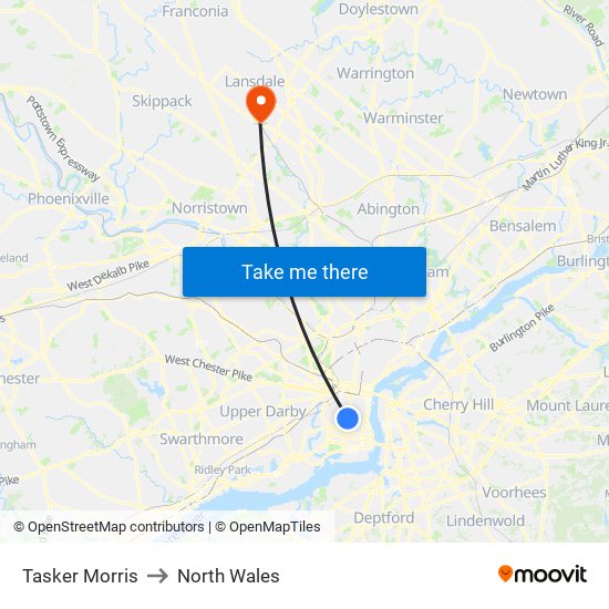 Tasker Morris to North Wales map