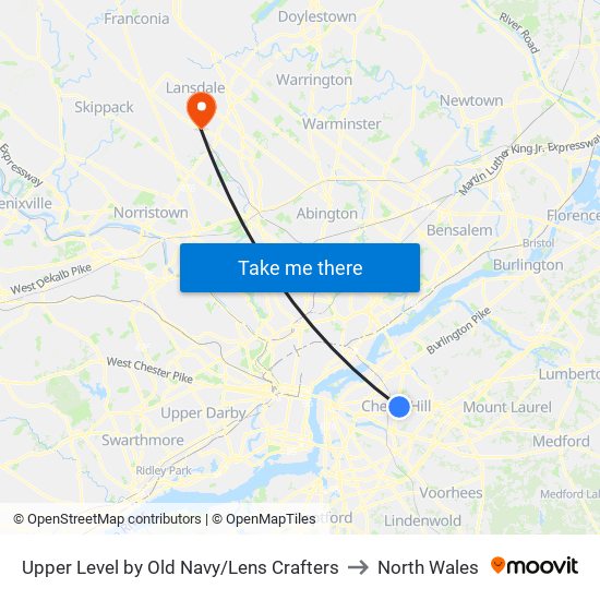 Upper Level by Old Navy/Lens Crafters to North Wales map