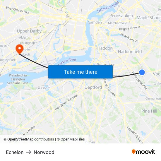 Echelon to Norwood map