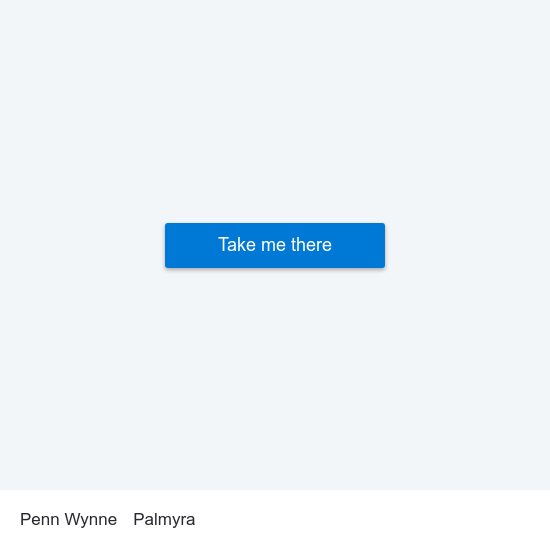Penn Wynne to Palmyra map