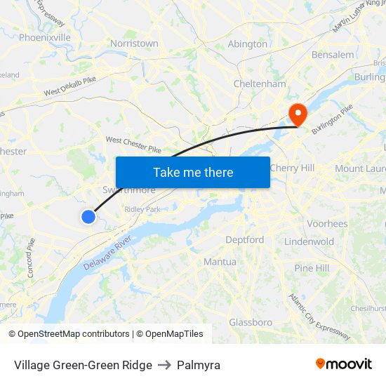 Village Green-Green Ridge to Palmyra map