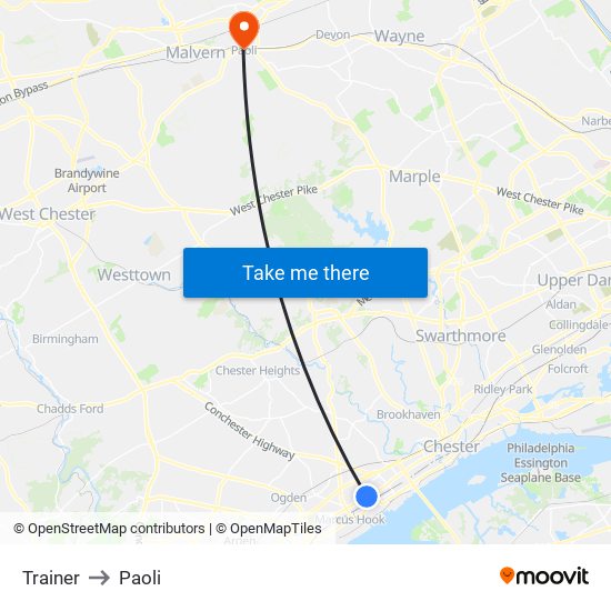 Trainer to Paoli map